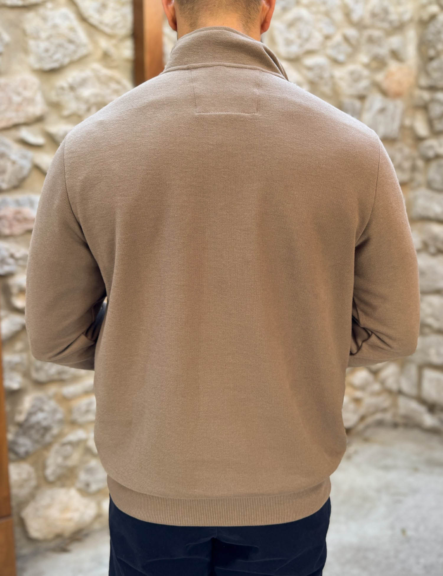 Everbest Ανδρική πούρο ριπ με βελούδινη υφή μπλούζα με γιακά και φερμουάρ 261039P φωτογραφία